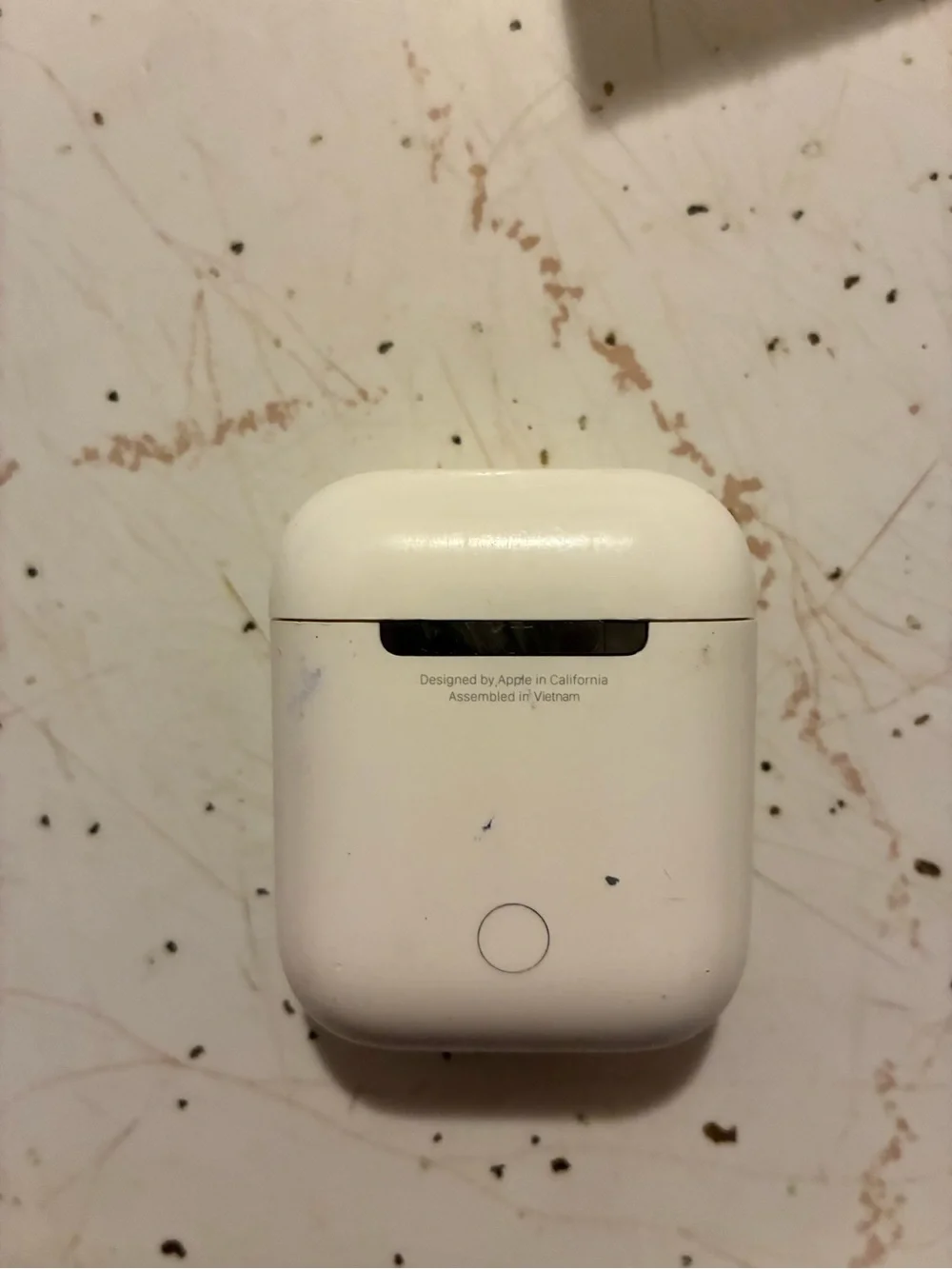 Apple White Earbud Headphones Charging Case